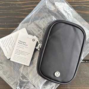 Lululemon Black clippable Nano Pouch